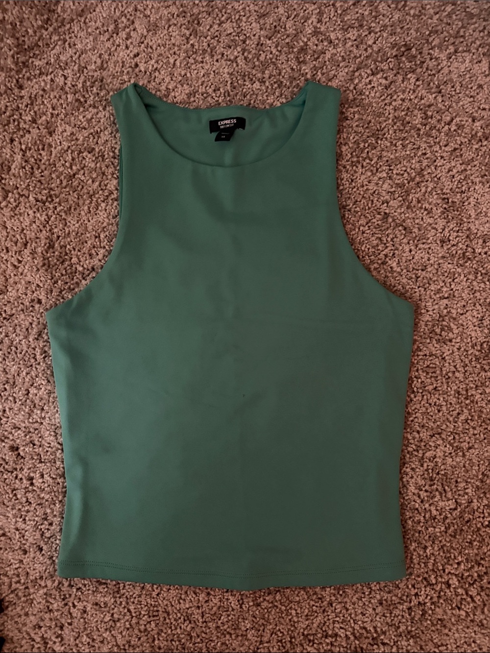 Express body contour Green high neck Sleeveless Tank